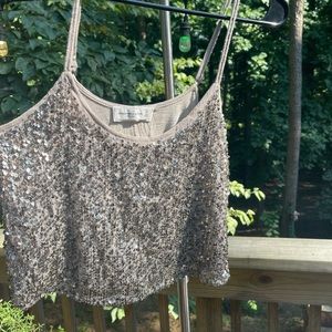 Abercrombie women’s sequined cropped tank top.